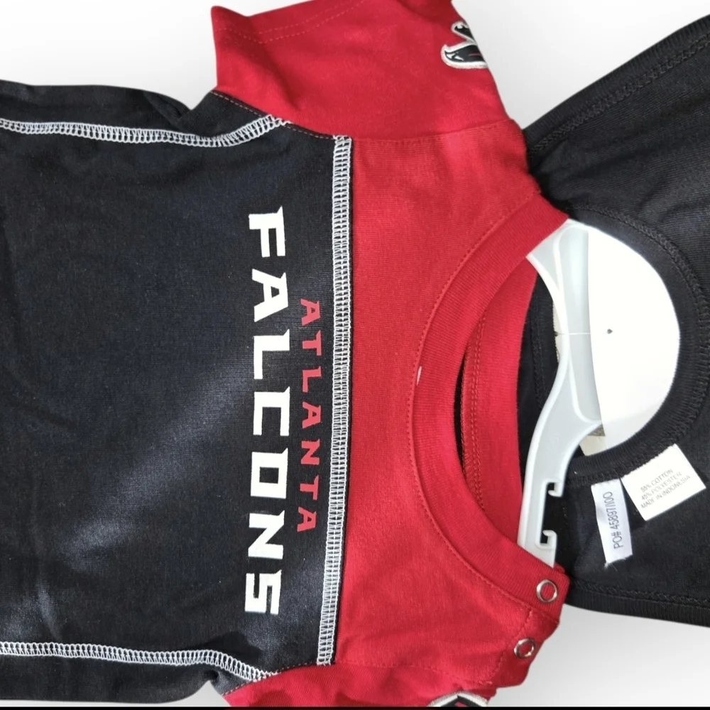 NFL Kids Red and Black Bodysuit Set